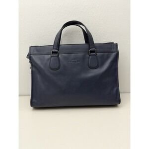 Coach 71614 Smith Briefcase Pebble Leather Navy Business Bag